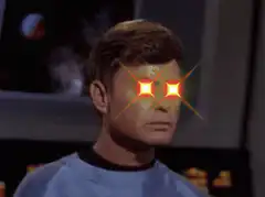 Star Trek characters with glowing eyes