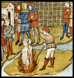 Medieval woman burning at stake