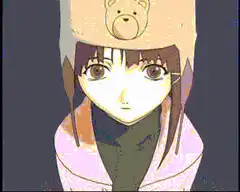 anime girl with bear hat