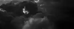Black and white storm clouds with lightning