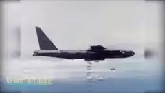 B-52 bomber dropping bombs