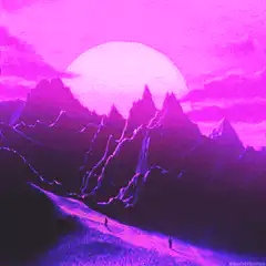 purple mountains sunset landscape