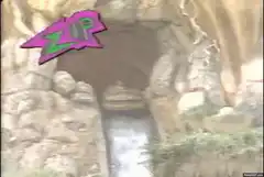 Log flume ride with zip sound effect