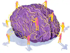 People pulling lightning from a brain