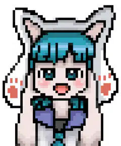Pixel cat girl waving