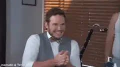 Chris Pratt clapping and smiling