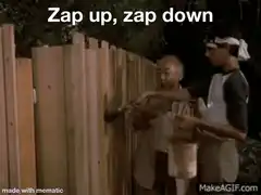 Zap up, zap down fence painting