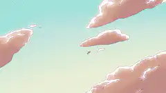 Pink clouds in pastel sky