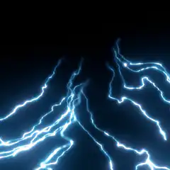 Blue lightning bolts on dark background