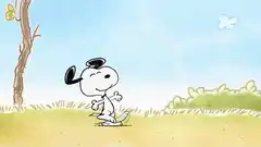 Snoopy dancing happily
