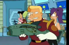 Zapp Brannigan fires his ray gun