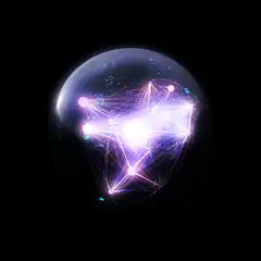 Neural network inside a glowing sphere