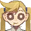 Pixel girl with cigarette blinks