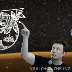 Elon Musk draws Starship