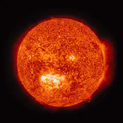 Solar flare and corona views