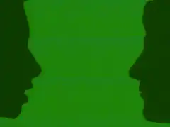 Two faces burning