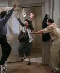 Monica's dramatic entrance