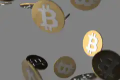 Bitcoin coins falling
