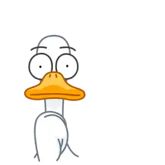 Duck puts finger on beak saying shh