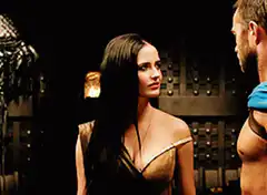 Eva Green and Gerard Butler intense stare