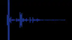 Blue audio waveform on black background