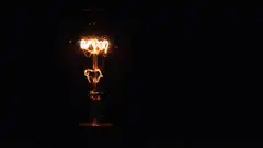 Edison light bulb filament ignites