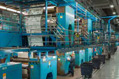 Newspaper printing press in factory