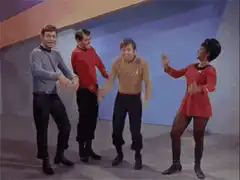 Star Trek cast dancing
