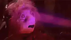 Gonzo gets hit by a laser beam