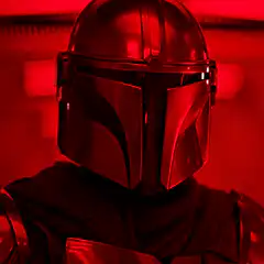 The Mandalorian in red light