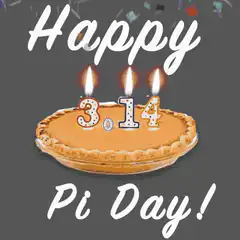 Happy Pi Day Pie with 3.14 Candles