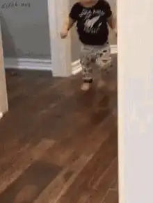 Toddler running and jumping