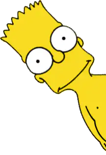 Bart Simpson leaning forward