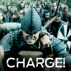 Viking warrior yelling charge