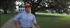 Forrest Gump running on a path