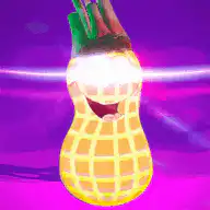 Glowing peanut with a face