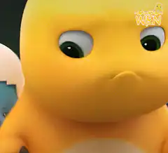 Yellow chick confused face