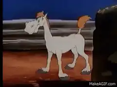 Donald Duck meets a horse