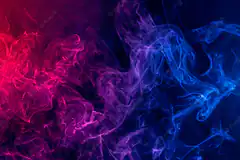 red and blue smoke swirl