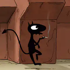 black devil smoking cigarette
