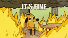 It's Fine Dog Sitting in Burning Room