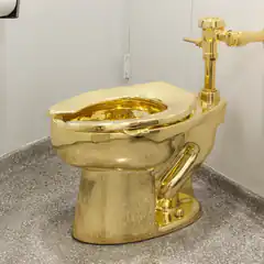 shiny gold toilet