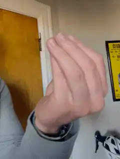 Hand twitching fingers