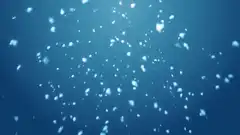 Falling snowflakes on blue background