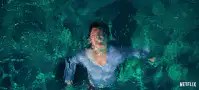 Man screaming in green water