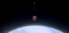 Planets and UFO in space