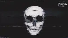 glitchy skull animation