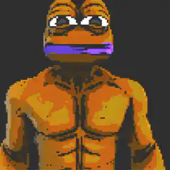 pixel art muscular frog