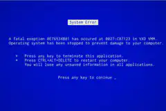 System Error Blue Screen