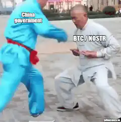 China government kicks BTC NOSTR